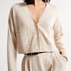 Abercrombie 100% Cashmere Cropped Cardigan Sweater Size S